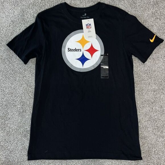 Nike Pittsburgh Steelers Black NFL Football Big Logo T Shirt S Adult (youth XL) - Picture 1 of 2